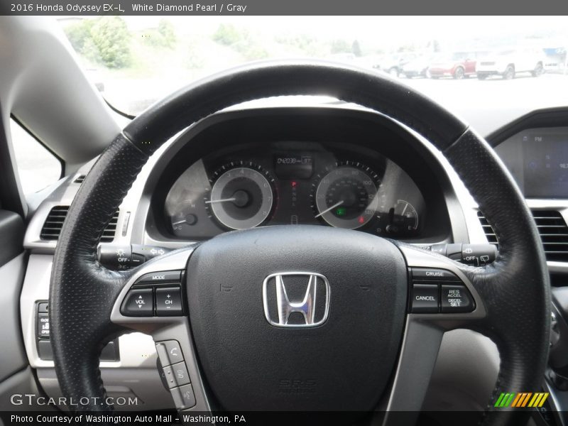 White Diamond Pearl / Gray 2016 Honda Odyssey EX-L