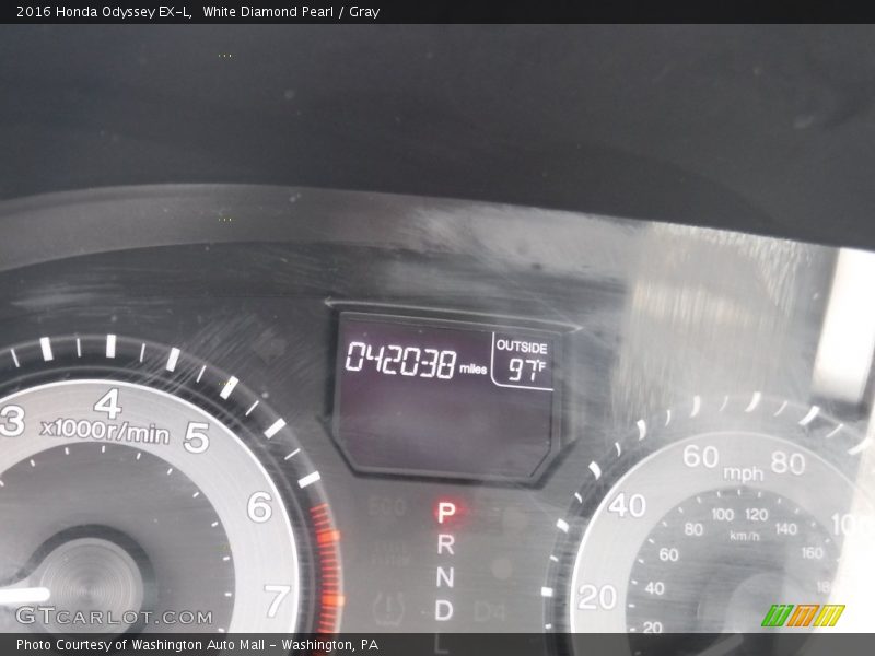 White Diamond Pearl / Gray 2016 Honda Odyssey EX-L