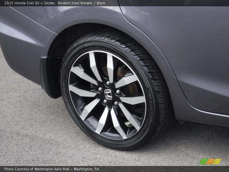 Modern Steel Metallic / Black 2015 Honda Civic EX-L Sedan