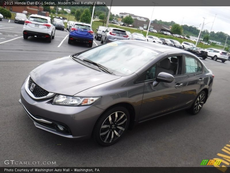 Modern Steel Metallic / Black 2015 Honda Civic EX-L Sedan