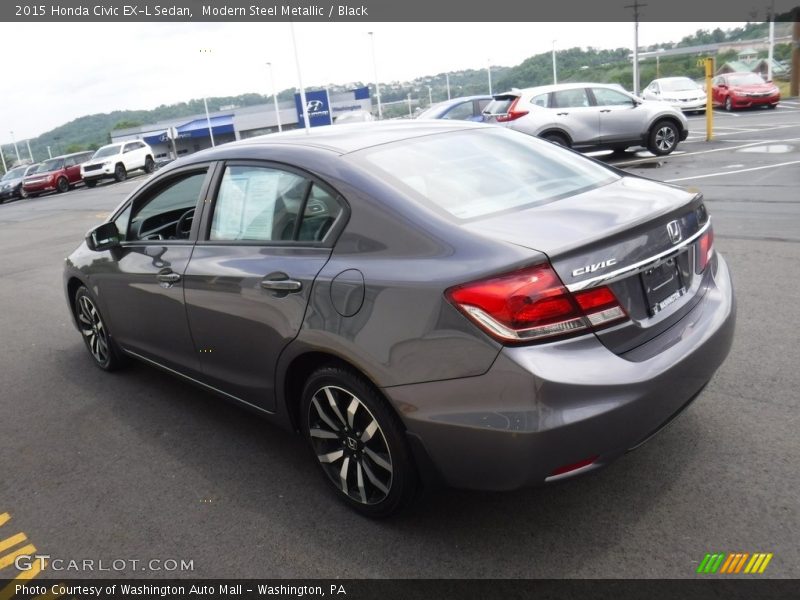 Modern Steel Metallic / Black 2015 Honda Civic EX-L Sedan