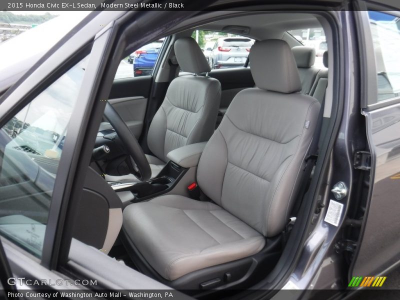 Modern Steel Metallic / Black 2015 Honda Civic EX-L Sedan