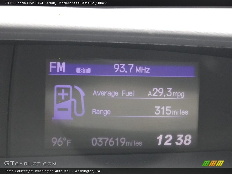 Modern Steel Metallic / Black 2015 Honda Civic EX-L Sedan