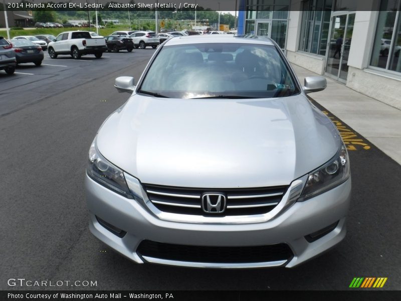 Alabaster Silver Metallic / Gray 2014 Honda Accord EX-L Sedan