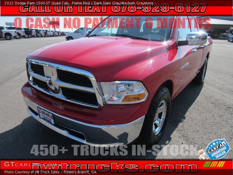 Flame Red / Dark Slate Gray/Medium Graystone 2012 Dodge Ram 1500 ST Quad Cab