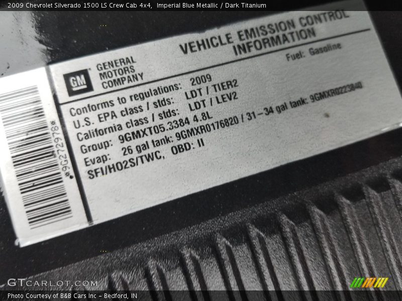Imperial Blue Metallic / Dark Titanium 2009 Chevrolet Silverado 1500 LS Crew Cab 4x4