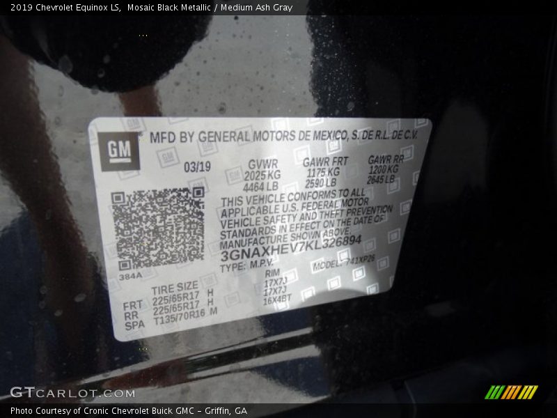 Mosaic Black Metallic / Medium Ash Gray 2019 Chevrolet Equinox LS