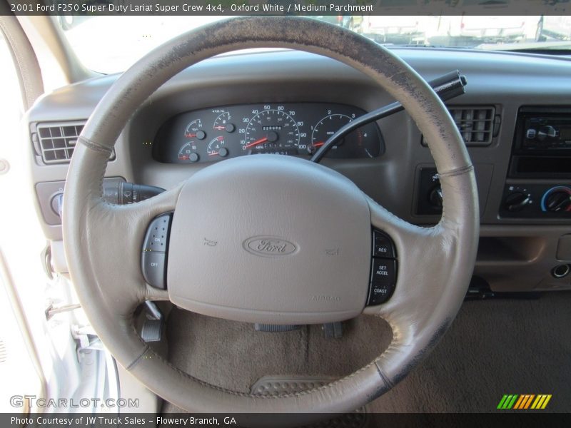 Oxford White / Medium Parchment 2001 Ford F250 Super Duty Lariat Super Crew 4x4