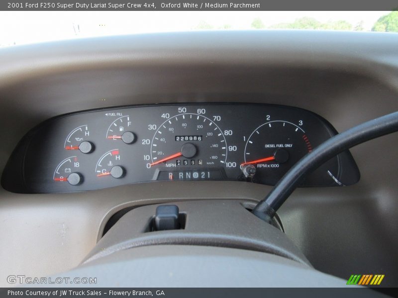Oxford White / Medium Parchment 2001 Ford F250 Super Duty Lariat Super Crew 4x4