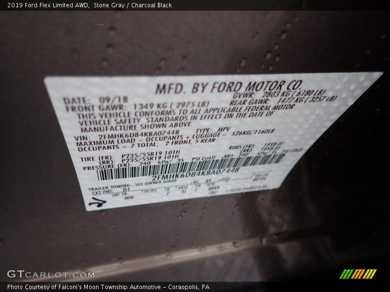 2019 Flex Limited AWD Stone Gray Color Code D1