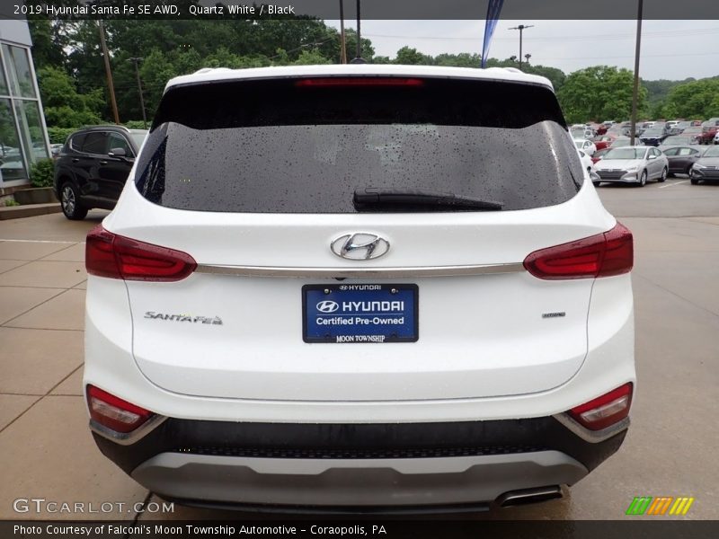 Quartz White / Black 2019 Hyundai Santa Fe SE AWD