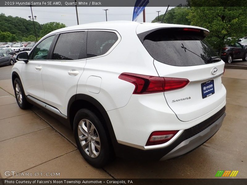 Quartz White / Black 2019 Hyundai Santa Fe SE AWD