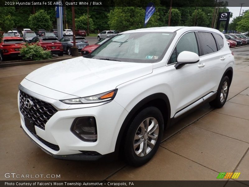 Quartz White / Black 2019 Hyundai Santa Fe SE AWD
