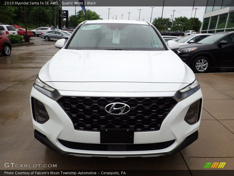 Quartz White / Black 2019 Hyundai Santa Fe SE AWD