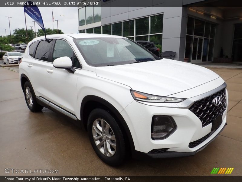 Quartz White / Black 2019 Hyundai Santa Fe SE AWD