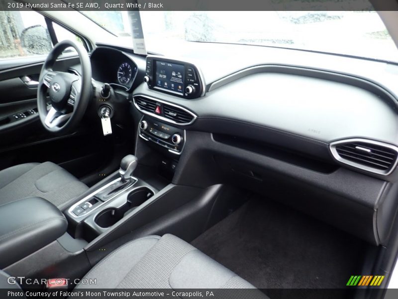 Quartz White / Black 2019 Hyundai Santa Fe SE AWD