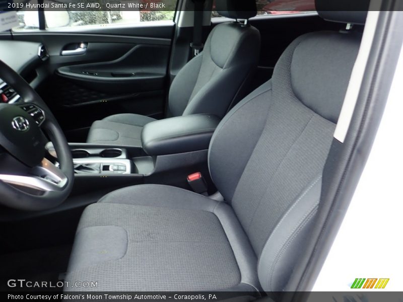 Quartz White / Black 2019 Hyundai Santa Fe SE AWD