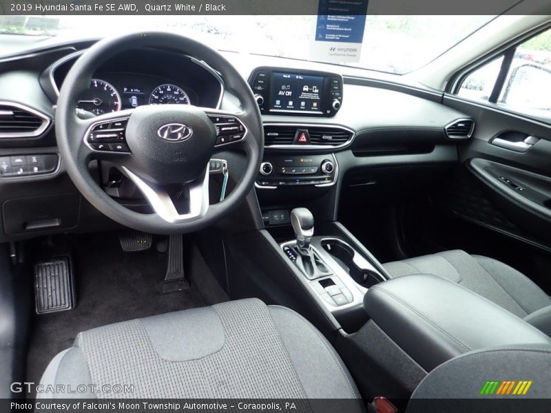 Quartz White / Black 2019 Hyundai Santa Fe SE AWD