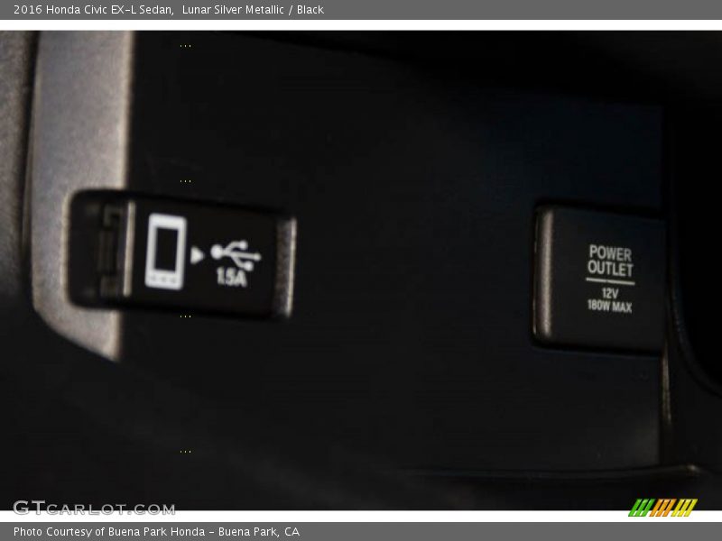 Lunar Silver Metallic / Black 2016 Honda Civic EX-L Sedan