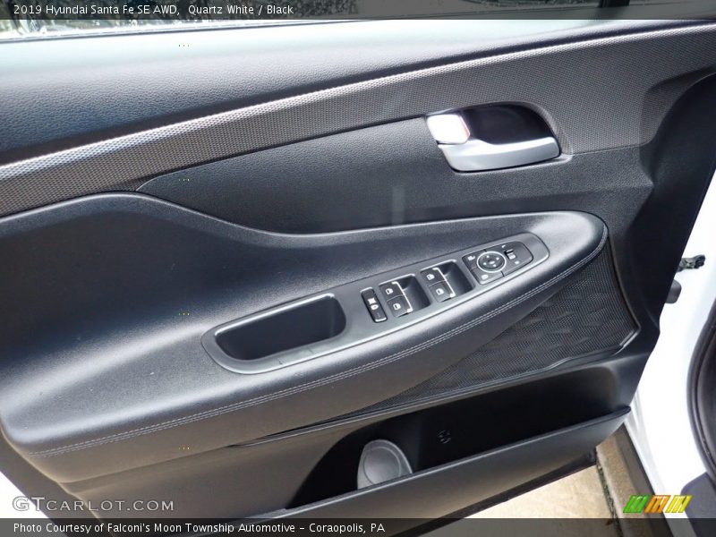 Quartz White / Black 2019 Hyundai Santa Fe SE AWD