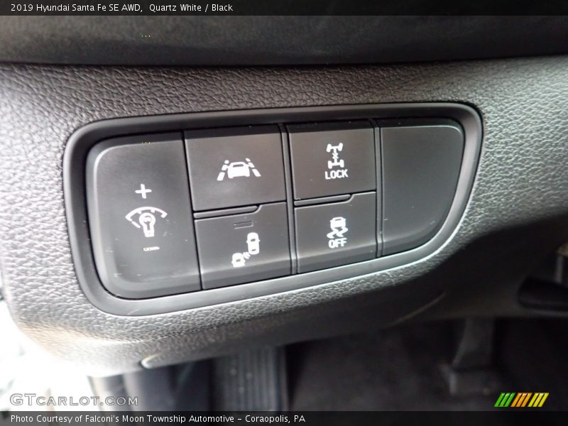 Quartz White / Black 2019 Hyundai Santa Fe SE AWD