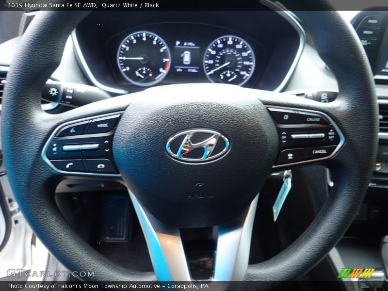 Quartz White / Black 2019 Hyundai Santa Fe SE AWD
