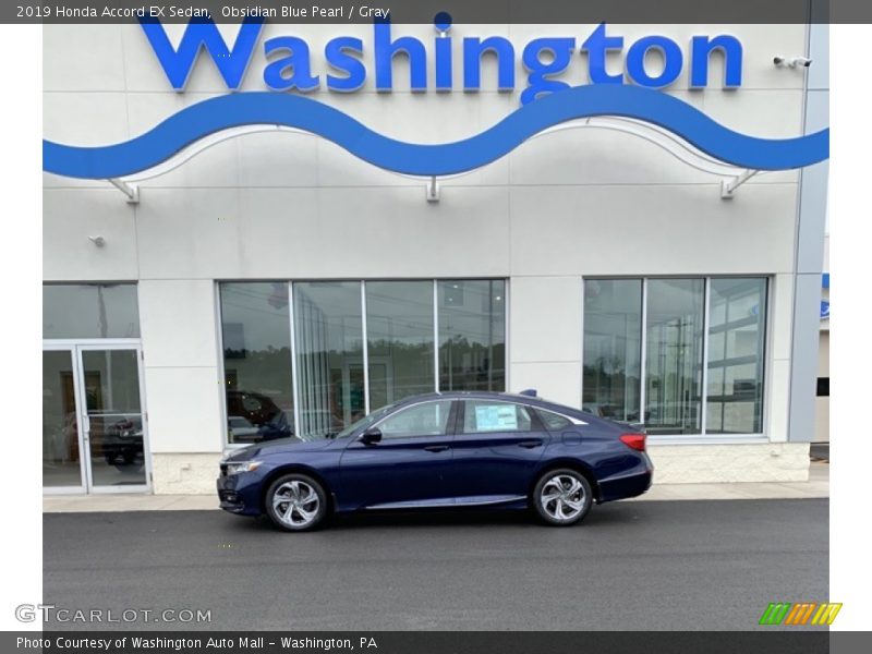 Obsidian Blue Pearl / Gray 2019 Honda Accord EX Sedan