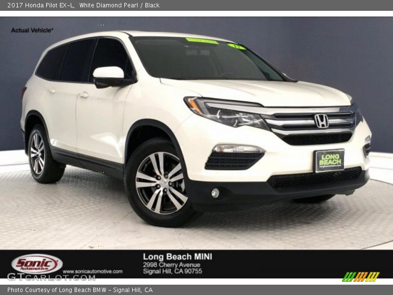 White Diamond Pearl / Black 2017 Honda Pilot EX-L
