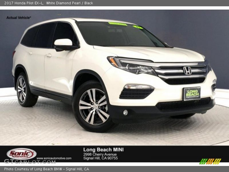 White Diamond Pearl / Black 2017 Honda Pilot EX-L