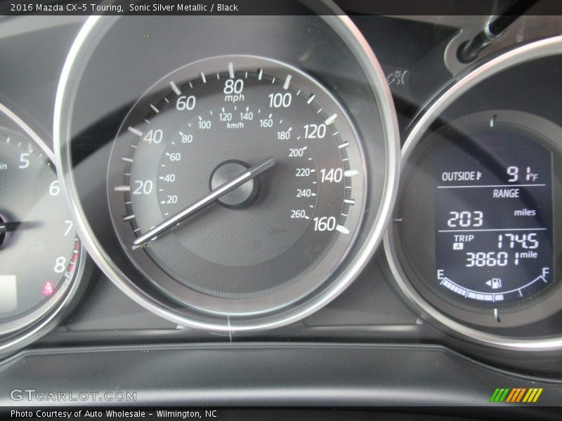 Sonic Silver Metallic / Black 2016 Mazda CX-5 Touring