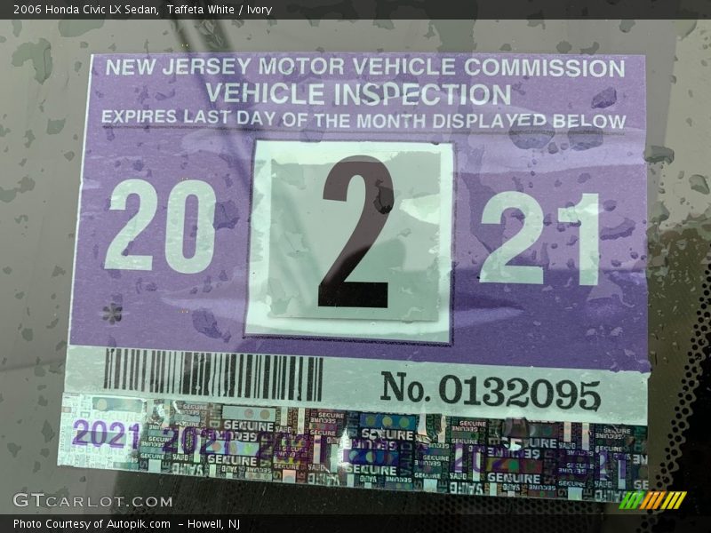 Taffeta White / Ivory 2006 Honda Civic LX Sedan