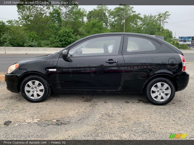 Ebony Black / Gray 2008 Hyundai Accent GS Coupe