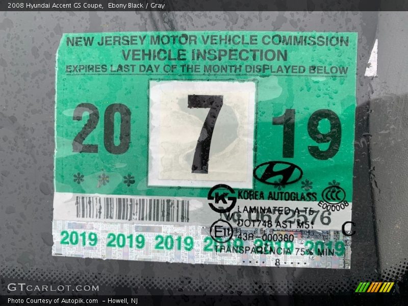 Ebony Black / Gray 2008 Hyundai Accent GS Coupe