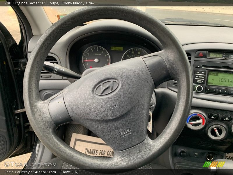 Ebony Black / Gray 2008 Hyundai Accent GS Coupe