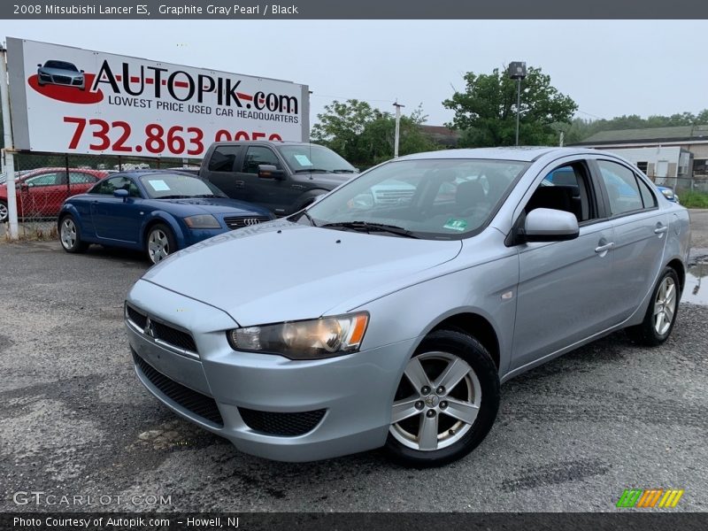 Graphite Gray Pearl / Black 2008 Mitsubishi Lancer ES
