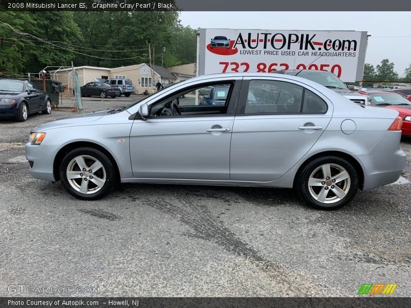 Graphite Gray Pearl / Black 2008 Mitsubishi Lancer ES