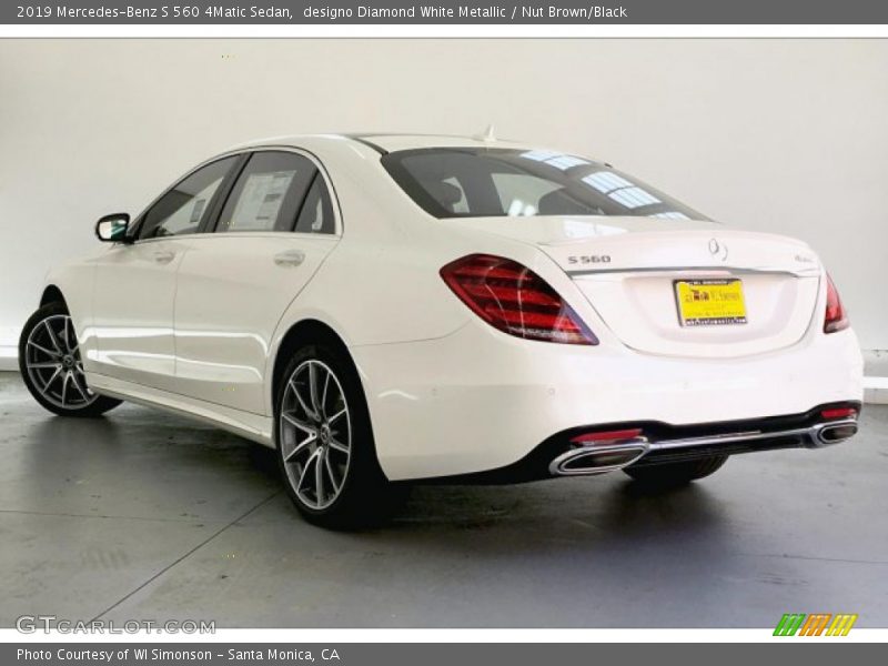 designo Diamond White Metallic / Nut Brown/Black 2019 Mercedes-Benz S 560 4Matic Sedan