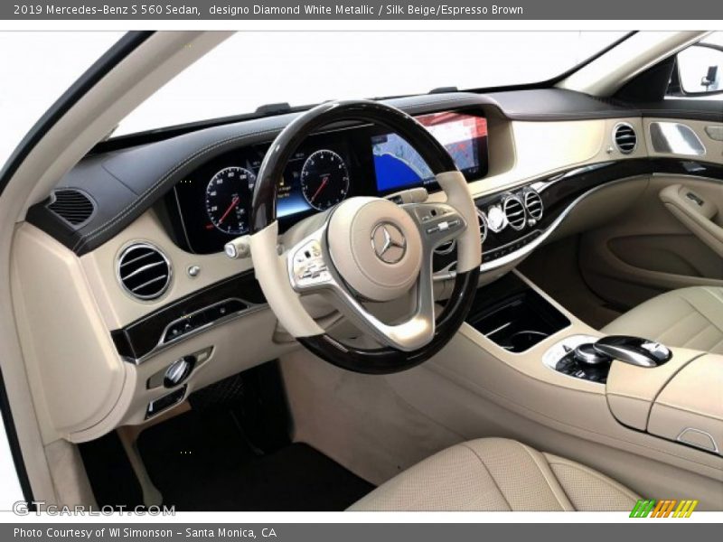 designo Diamond White Metallic / Silk Beige/Espresso Brown 2019 Mercedes-Benz S 560 Sedan