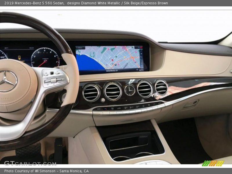 designo Diamond White Metallic / Silk Beige/Espresso Brown 2019 Mercedes-Benz S 560 Sedan