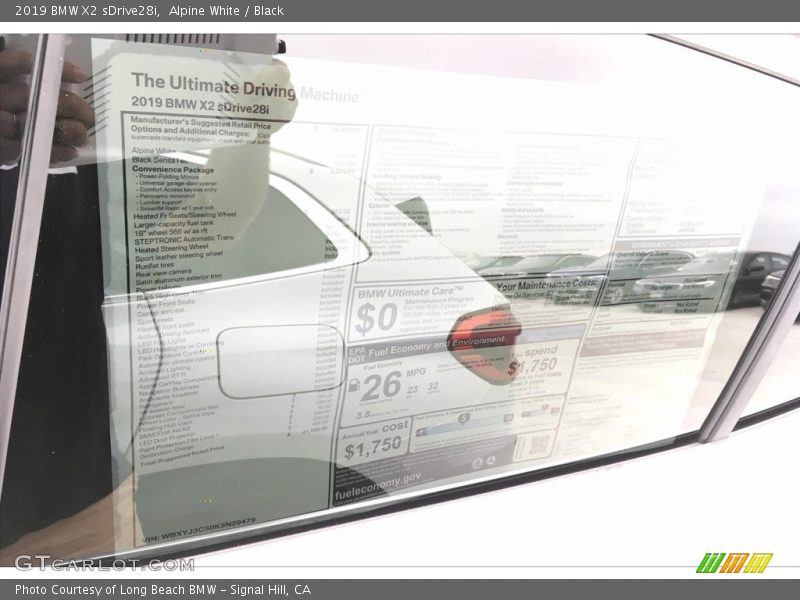 Alpine White / Black 2019 BMW X2 sDrive28i