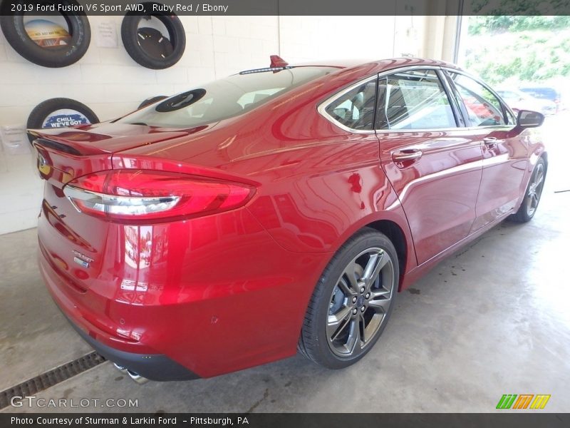 Ruby Red / Ebony 2019 Ford Fusion V6 Sport AWD