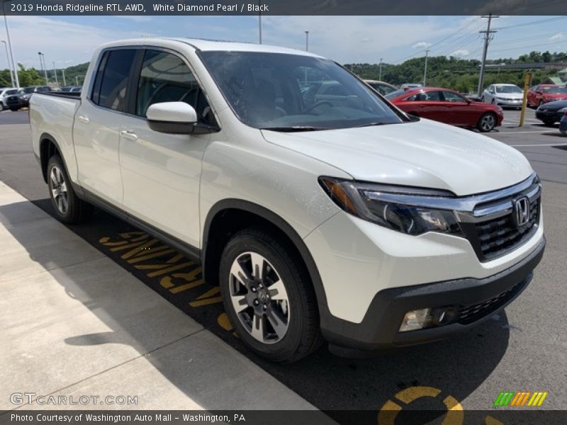 White Diamond Pearl / Black 2019 Honda Ridgeline RTL AWD