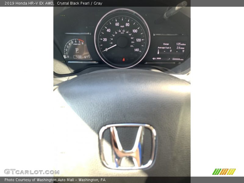 Crystal Black Pearl / Gray 2019 Honda HR-V EX AWD