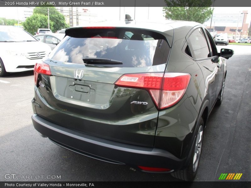 Misty Green Pearl / Black 2016 Honda HR-V EX AWD