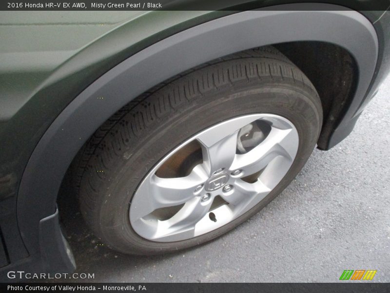 Misty Green Pearl / Black 2016 Honda HR-V EX AWD