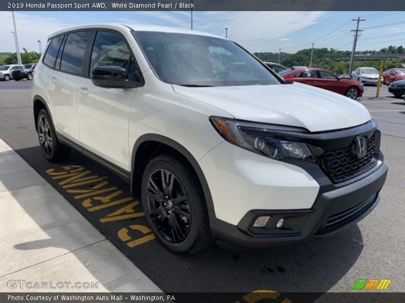 White Diamond Pearl / Black 2019 Honda Passport Sport AWD