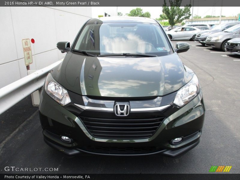 Misty Green Pearl / Black 2016 Honda HR-V EX AWD
