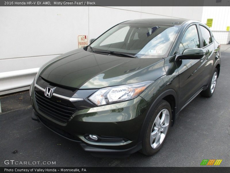 Misty Green Pearl / Black 2016 Honda HR-V EX AWD