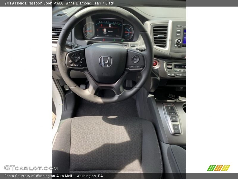 White Diamond Pearl / Black 2019 Honda Passport Sport AWD