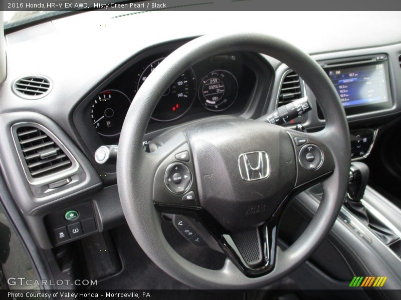 Misty Green Pearl / Black 2016 Honda HR-V EX AWD